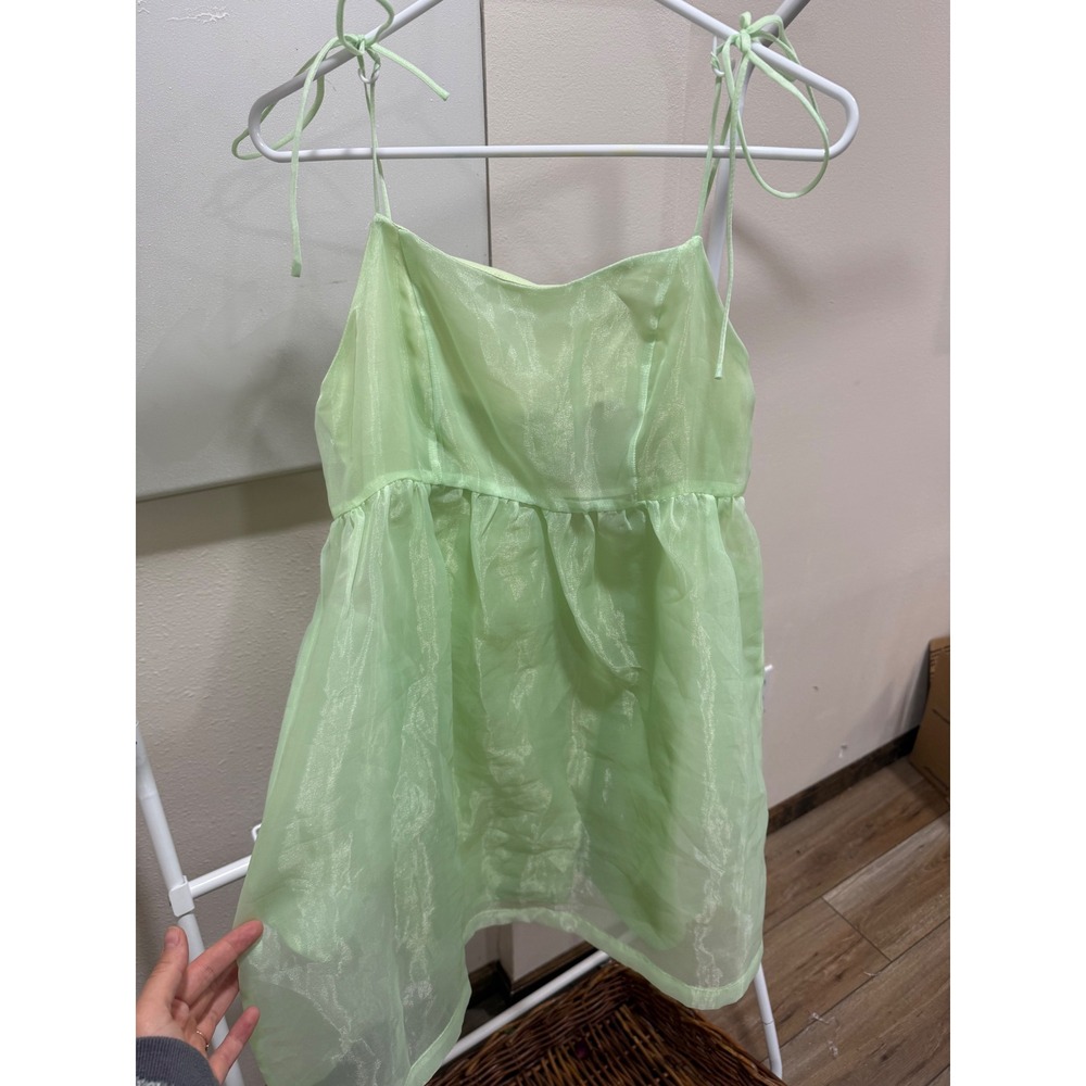 Green Clean Girl Fairycore Soft Girl ALtar'd State Mini Bubble Dress Medium